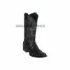 Guadalajara Western Wear Los Altos Black Caiman Tail European Square Toe Cowboy Boots