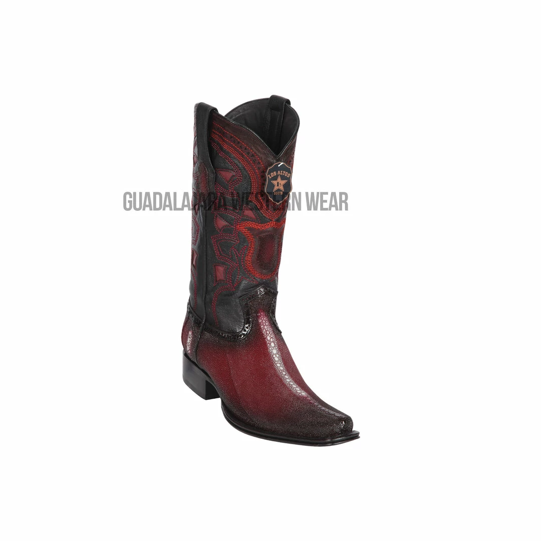 Guadalajara Western Wear Men Los Altos Faded Burgundy Stingray Rowstone European Square Toe Cowboy Boots 3 Guadalajara Western Wear Men Los Altos Faded Burgundy Stingray Rowstone European Square Toe Cowboy Boots