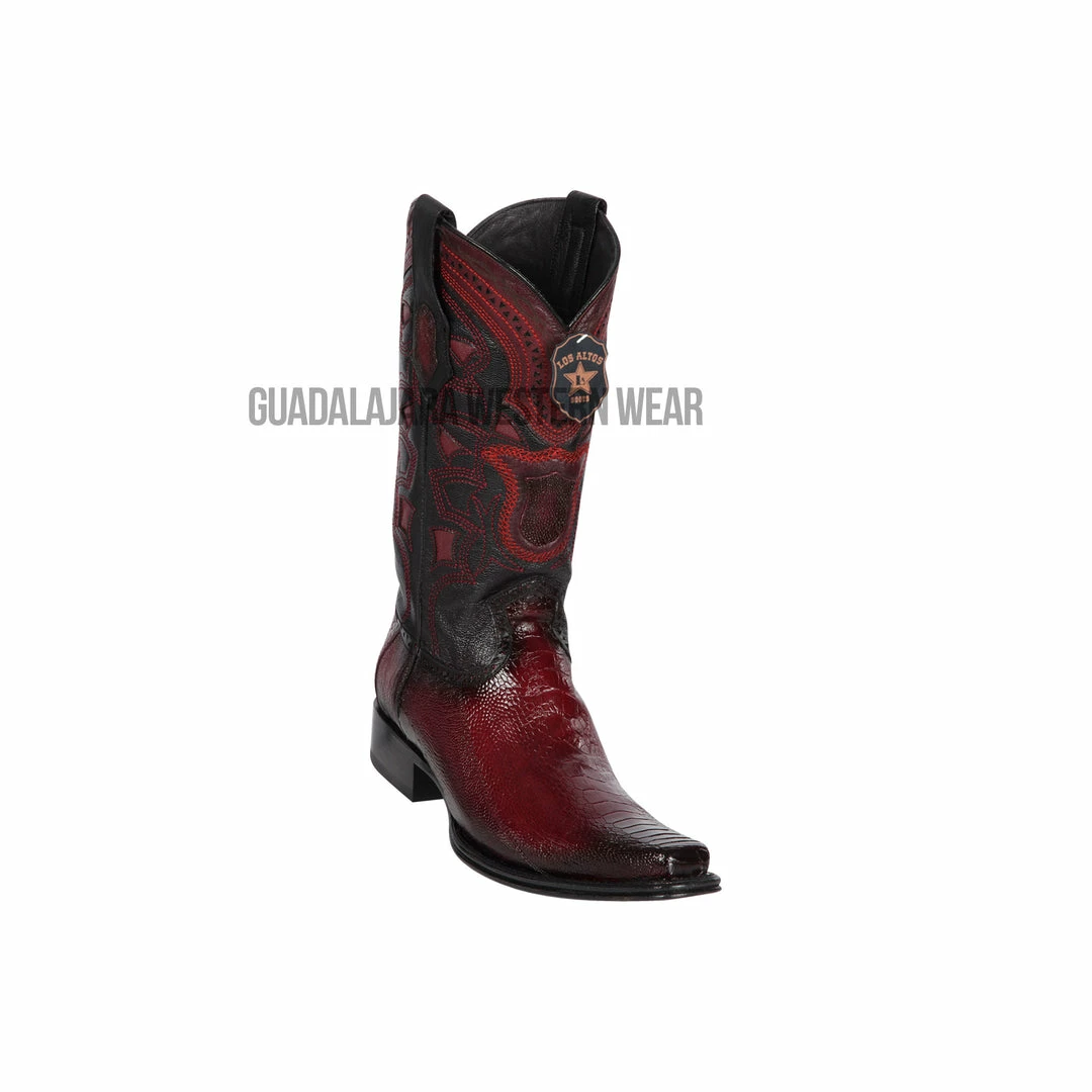 Guadalajara Western Wear Men Los Altos Faded Burgundy Ostrich Leg European Square Toe Cowboy Boots 3 Guadalajara Western Wear Men Los Altos Faded Burgundy Ostrich Leg European Square Toe Cowboy Boots
