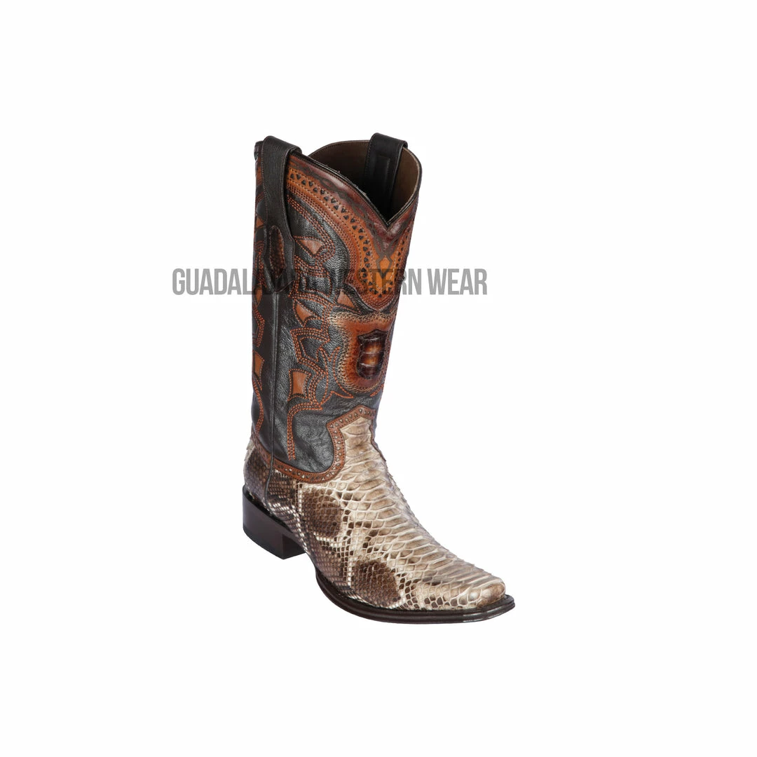 Guadalajara Western Wear Men Los Altos Rustic Brown Python European Square Toe Cowboy Boots 3 Guadalajara Western Wear Men Los Altos Rustic Brown Python European Square Toe Cowboy Boots