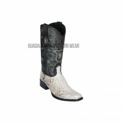 Guadalajara Western Wear Los Altos Natural Python European Square Toe Cowboy Boots