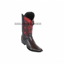 Guadalajara Western Wear Los Altos Black Cherry Teju European Square Toe Cowboy Boots Men