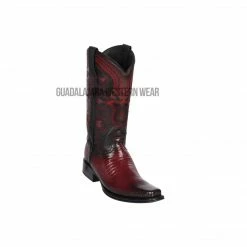 Guadalajara Western Wear Los Altos Faded Burgundy Teju European Square Toe Cowboy Boots