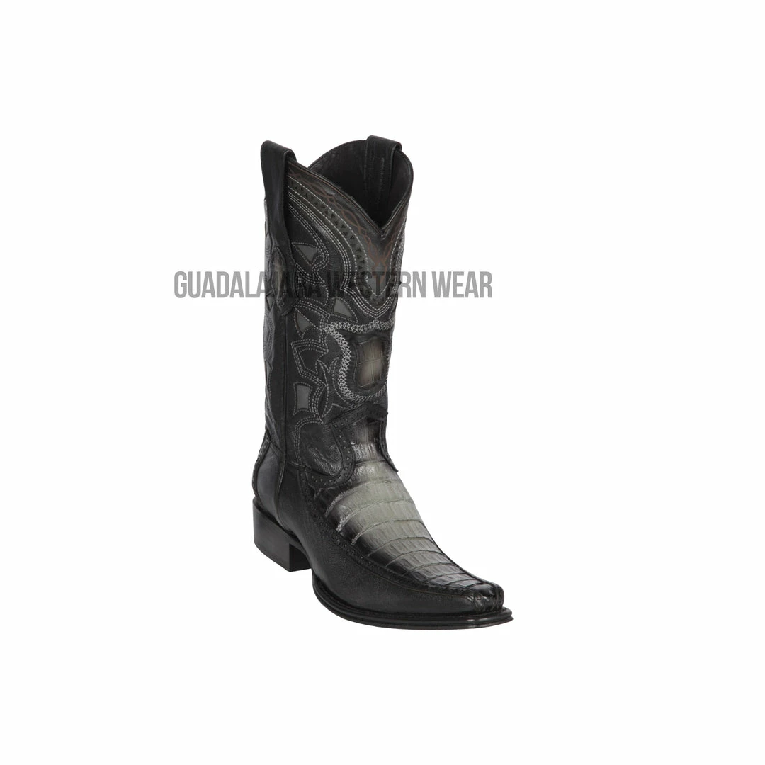 Guadalajara Western Wear Los Altos Faded Gray Caiman Belly & Deer European Square Toe Cowboy Boots 3 Guadalajara Western Wear Los Altos Faded Gray Caiman Belly & Deer European Square Toe Cowboy Boots
