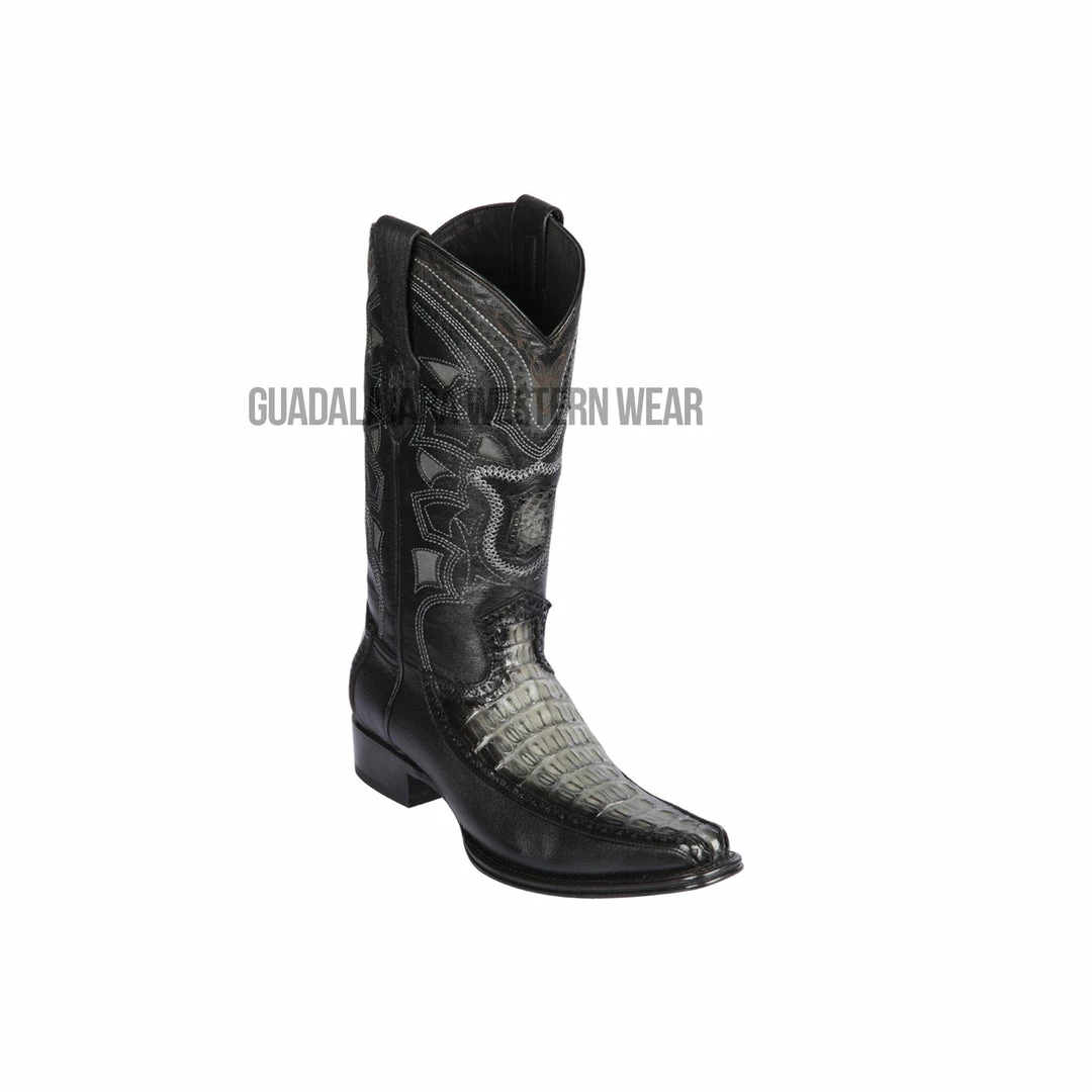 Guadalajara Western Wear Men Los Altos Faded Gray Caiman Tail & Deer European Square Toe Cowboy Boots 3 Guadalajara Western Wear Men Los Altos Faded Gray Caiman Tail & Deer European Square Toe Cowboy Boots