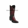 Guadalajara Western Wear Men Los Altos Faded Burgundy Rowstone Stingray & Deer European Square Toe Cowboy Boots