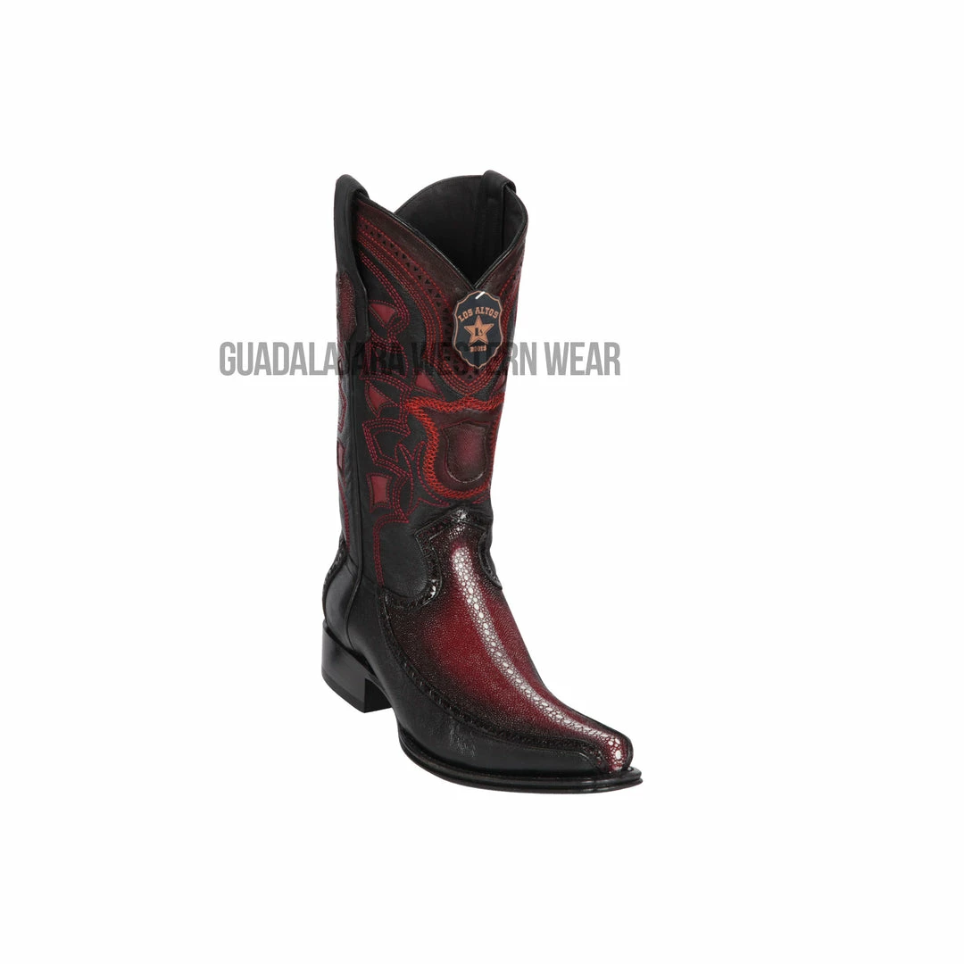 Guadalajara Western Wear Men Los Altos Faded Burgundy Rowstone Stingray & Deer European Square Toe Cowboy Boots 3 Guadalajara Western Wear Men Los Altos Faded Burgundy Rowstone Stingray & Deer European Square Toe Cowboy Boots
