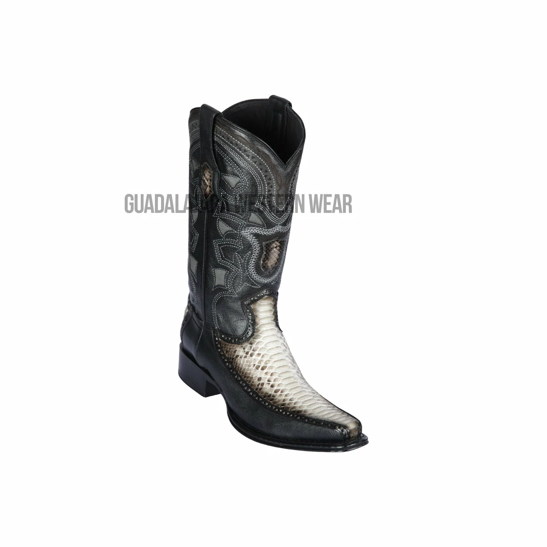 Guadalajara Western Wear Men Los Altos Natural Python & Deer European Square Toe Cowboy Boots 3 Guadalajara Western Wear Men Los Altos Natural Python & Deer European Square Toe Cowboy Boots