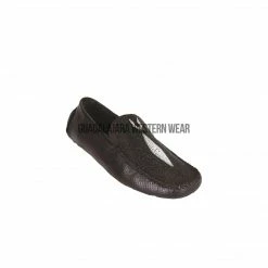 Cuadra Vestigium Black Stingray Single Stone Loafers