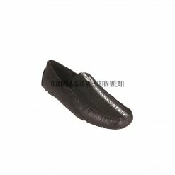 Cuadra Men Vestigium Black Stingray Row Stone Loafers