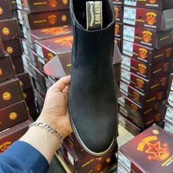 Guadalajara Western Wear Los Altos Belmont Black Oval Toe Botin Charro Men