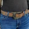 Guadalajara Western Wear Women Nocona Brown Belt With Stones