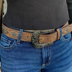 Guadalajara Western Wear Women Nocona Brown Belt With Stones