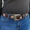Guadalajara Western Wear Nocona Brown Floral Belt Women 2 Guadalajara Western Wear Nocona Brown Floral Belt Women