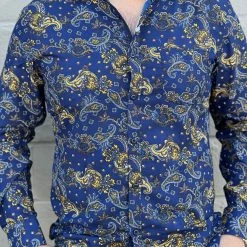 Guadalajara Western Wear Men's Italian Print Long Sleeve Shirt - B566