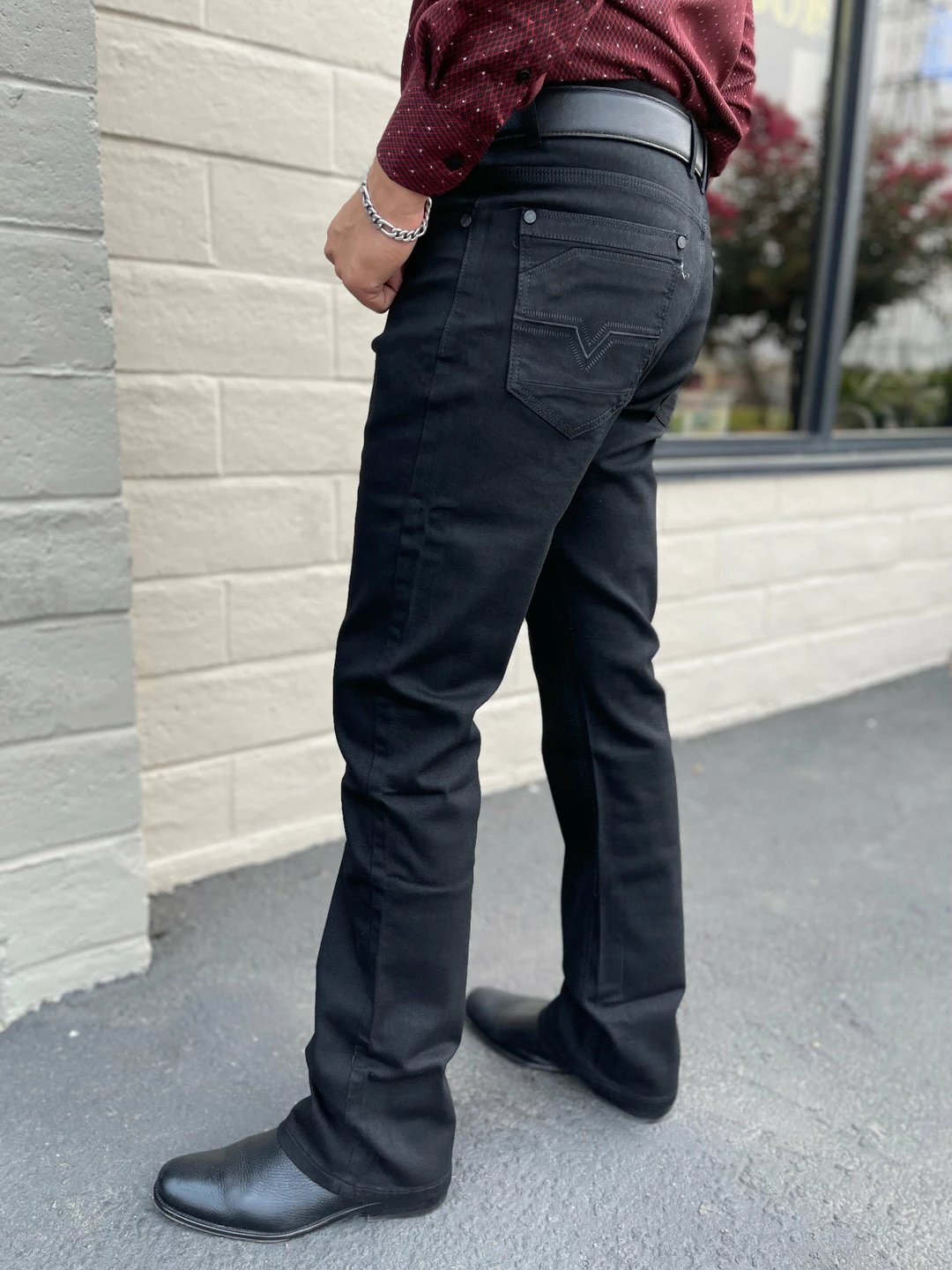 Guadalajara Western Wear Platini Men's Jet Black Slim Boot Cut Jeans - BCJ7843 4 Guadalajara Western Wear Platini Men's Jet Black Slim Boot Cut Jeans - BCJ7843