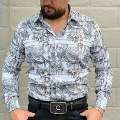 Guadalajara Western Wear Platini Men's Digital Print Shirt - FPL7883