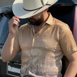 Guadalajara Western Wear Platini Men's Digital Print Short Sleeve Shirt - FPS8635