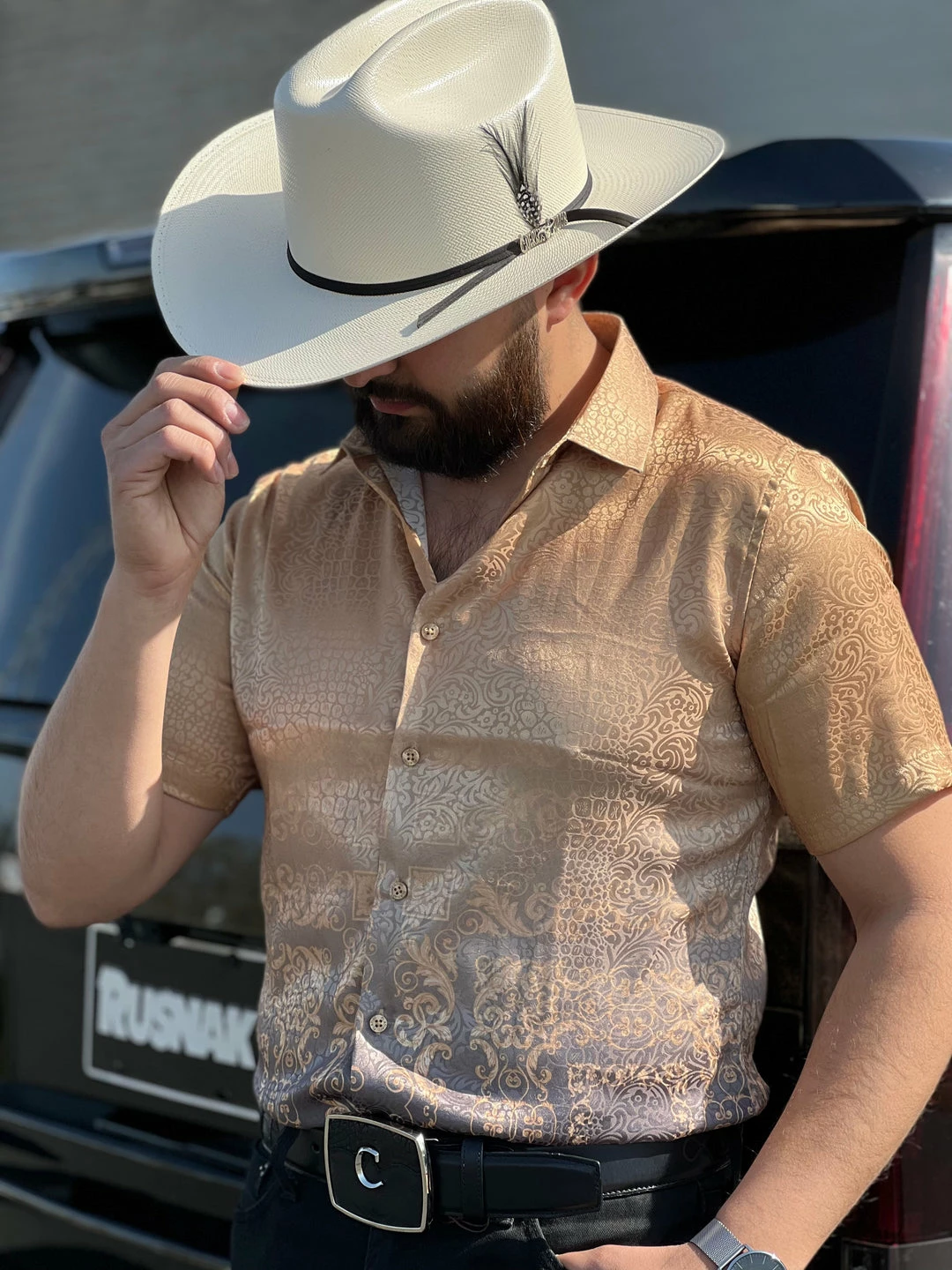 Guadalajara Western Wear Platini Men's Digital Print Short Sleeve Shirt - FPS8635 3 Guadalajara Western Wear Platini Men's Digital Print Short Sleeve Shirt - FPS8635