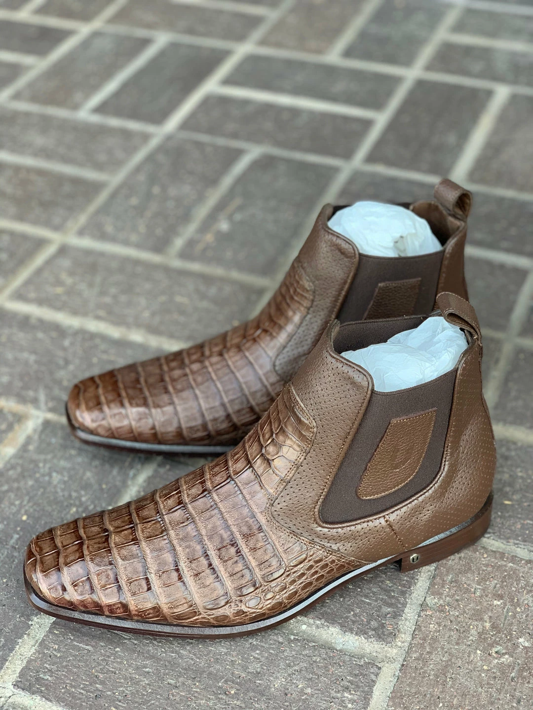 Cuadra Men Vestigium Brown Caiman Belly Chelsea Boot 3 Cuadra Men Vestigium Brown Caiman Belly Chelsea Boot