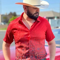 Guadalajara Western Wear Platini Men's Digital Print Short Sleeve Shirt - FPS8636