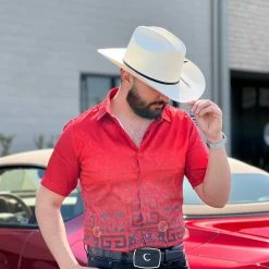 Guadalajara Western Wear Platini Men's Digital Print Short Sleeve Shirt - FPS8636