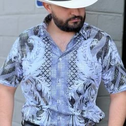 Guadalajara Western Wear Platini Men's Digital Print Short Sleeve Shirt - FPS8638 5 Guadalajara Western Wear Platini Men's Digital Print Short Sleeve Shirt - FPS8638