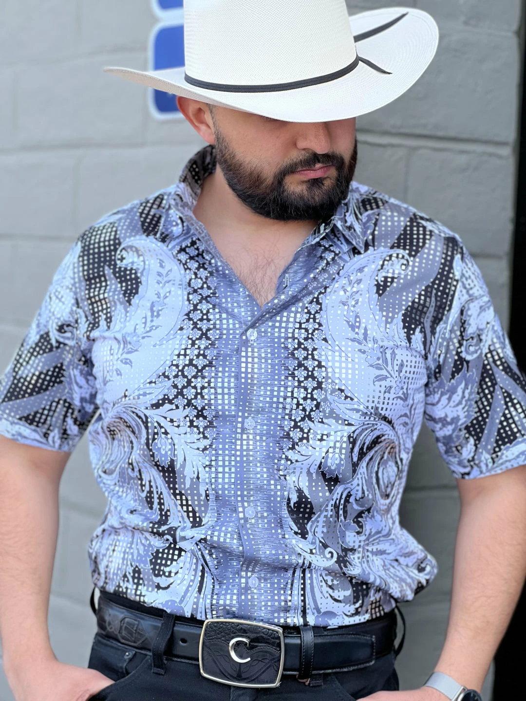 Guadalajara Western Wear Platini Men's Digital Print Short Sleeve Shirt - FPS8638 4 Guadalajara Western Wear Platini Men's Digital Print Short Sleeve Shirt - FPS8638