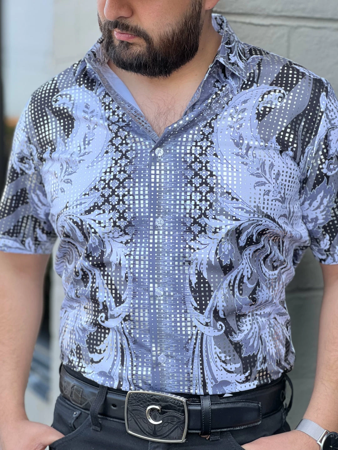 Guadalajara Western Wear Platini Men's Digital Print Short Sleeve Shirt - FPS8638 3 Guadalajara Western Wear Platini Men's Digital Print Short Sleeve Shirt - FPS8638