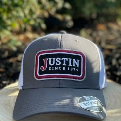 Guadalajara Western Wear Accessories Justin Cap - Grey/White
