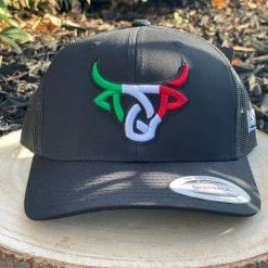 Guadalajara Western Wear Lost Calf Cap - Black/Green/White/Red