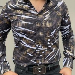 Guadalajara Western Wear Long Sleeve Shirts / Camisas Manga Larga Platini Men's Digital Button Up Shirt - FPL7849