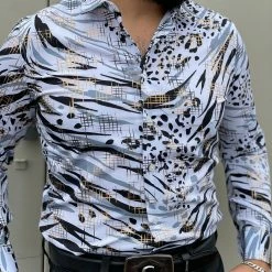 Guadalajara Western Wear Platini Men's Digital Button Up Shirt - FPL7851 Long Sleeve Shirts / Camisas Manga Larga