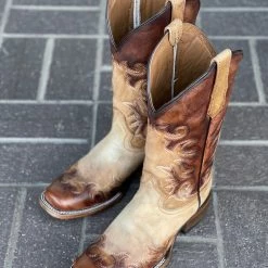 Guadalajara Western Wear Circle G By Corral Women's Honey Chocolate Embroidery Square Toe Boot