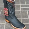 Guadalajara Western Wear Los Altos Grisly Black Wide Square Toe Cowboy Boots Men