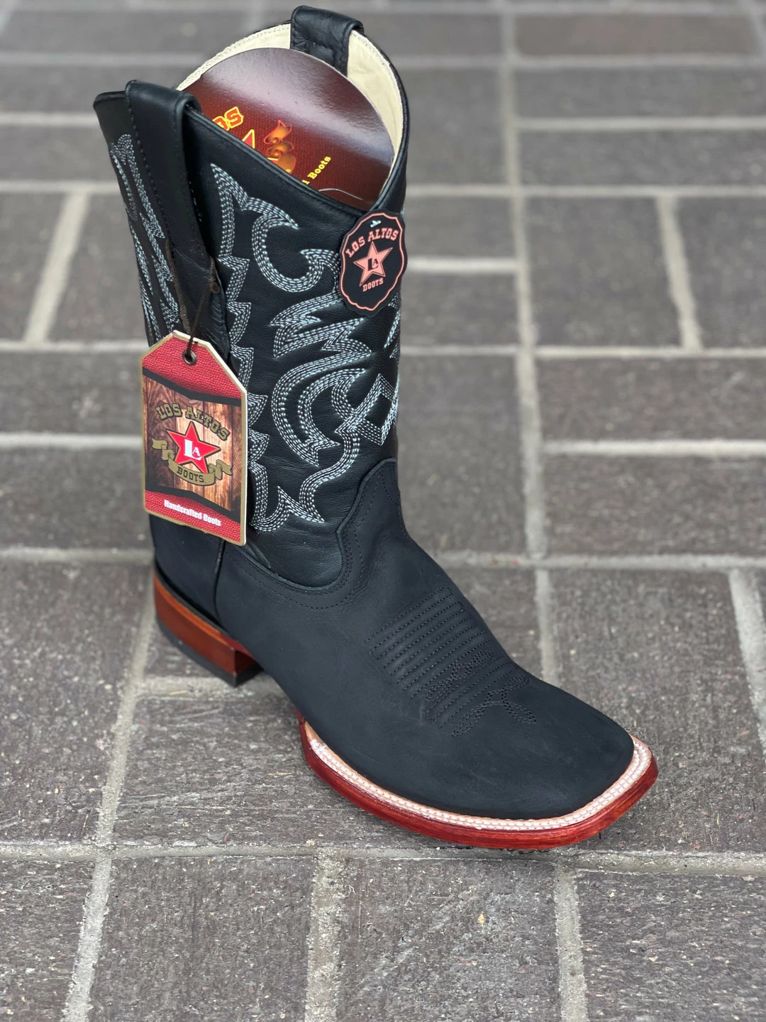 Guadalajara Western Wear Men Los Altos Nobuck Black Wide Square Toe Cowboy Boots 3 Guadalajara Western Wear Men Los Altos Nobuck Black Wide Square Toe Cowboy Boots