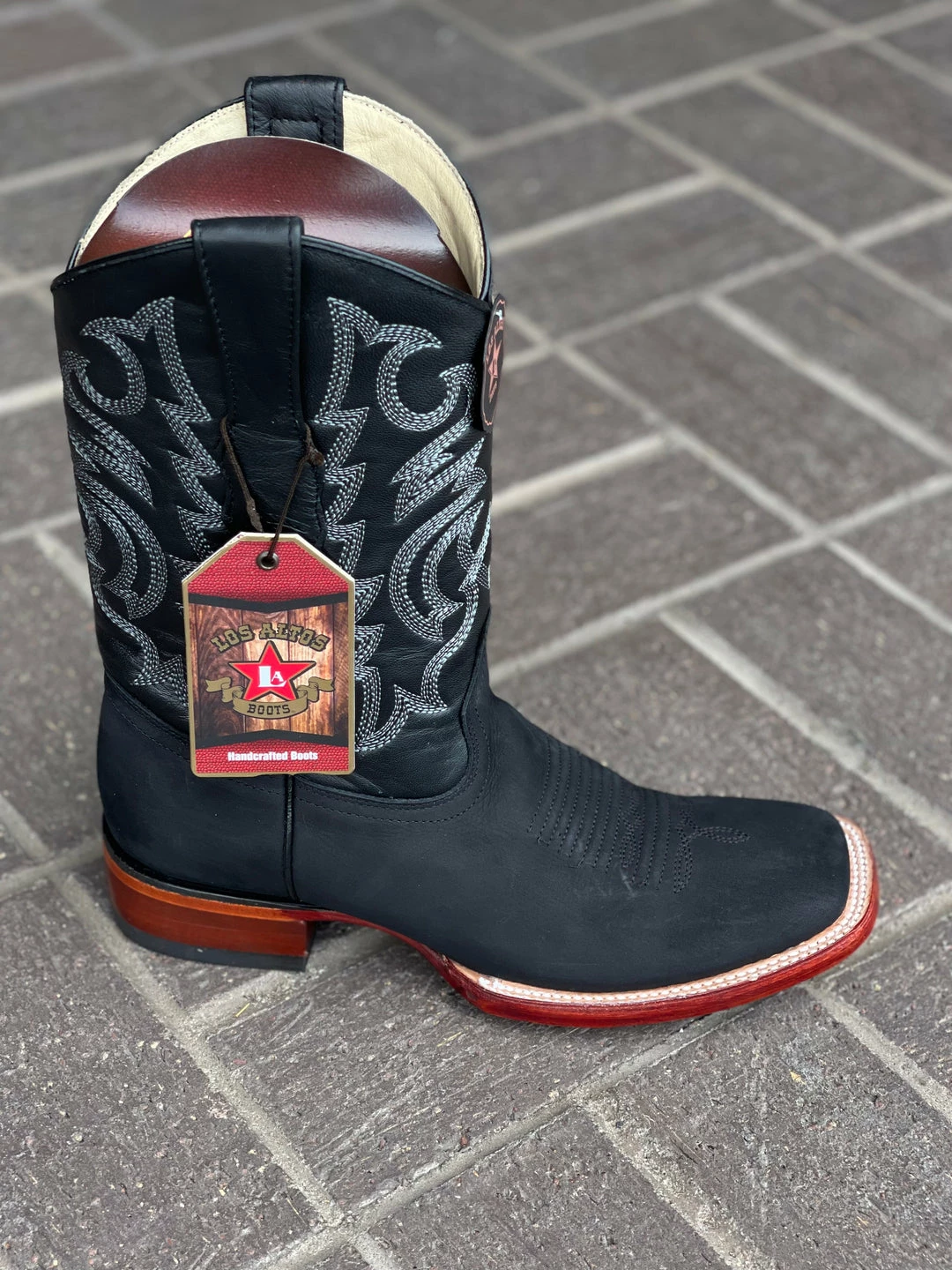 Guadalajara Western Wear Men Los Altos Nobuck Black Wide Square Toe Cowboy Boots 4 Guadalajara Western Wear Men Los Altos Nobuck Black Wide Square Toe Cowboy Boots