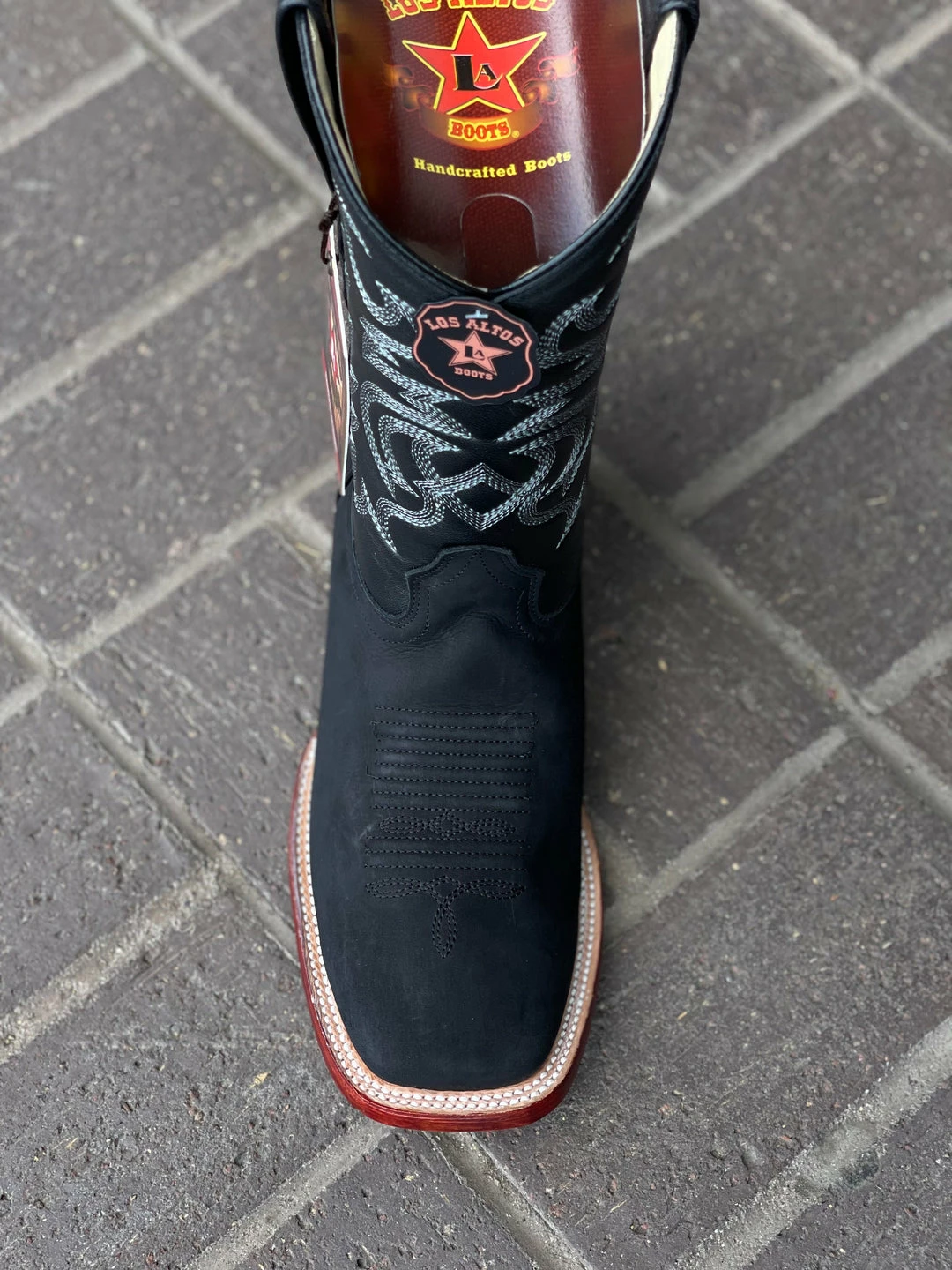 Guadalajara Western Wear Men Los Altos Nobuck Black Wide Square Toe Cowboy Boots 5 Guadalajara Western Wear Men Los Altos Nobuck Black Wide Square Toe Cowboy Boots