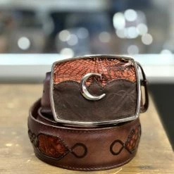 Guadalajara Western Wear Men Cuadra Lumber Whiskey Modern Caiman Leather Belt