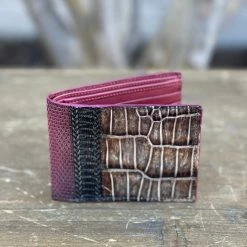 Guadalajara Western Wear Cuadra Rustic Brown/Red Caiman Leather Wallet (Limited Edition) Accessories
