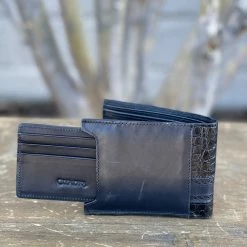 Guadalajara Western Wear Cuadra Black Caiman Leather Wallet Accessories