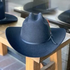 Stetson 6x Spartan Black Cowboy Felt Hat Sinaloa (Copa Chica Falda/Brim 3.5