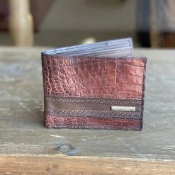 Guadalajara Western Wear Cuadra Porto Maple Caiman Leather Wallet
