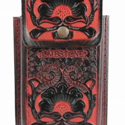 Guadalajara Western Wear Accessories Tombstone Leather Tooled Floral Cell Phone Case