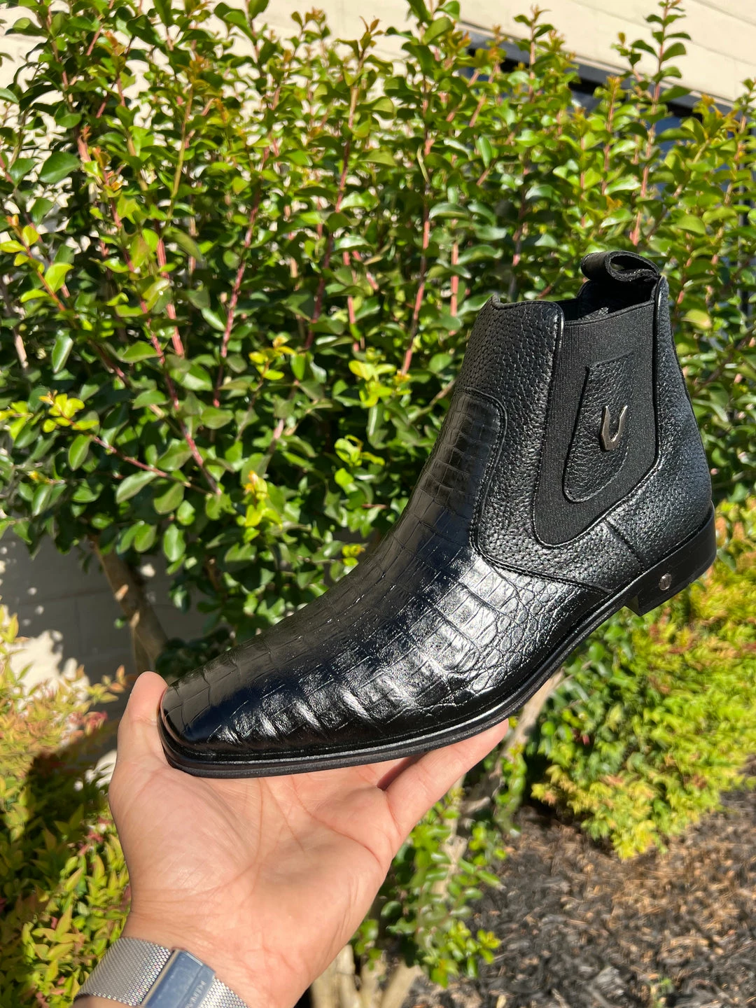Cuadra Vestigium Black Caiman Belly Chelsea Boot Men 5 Cuadra Vestigium Black Caiman Belly Chelsea Boot Men