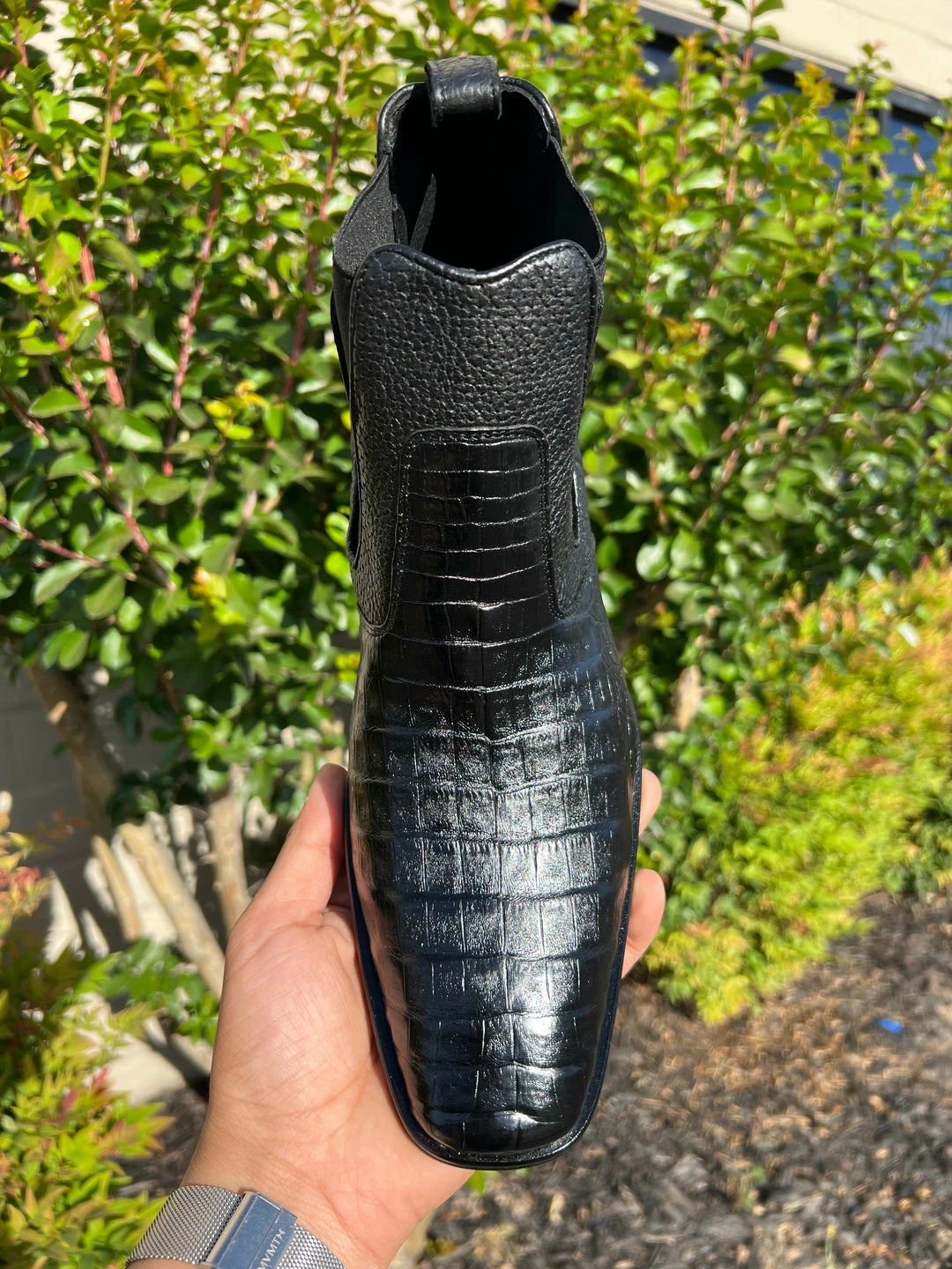 Cuadra Vestigium Black Caiman Belly Chelsea Boot Men 6 Cuadra Vestigium Black Caiman Belly Chelsea Boot Men