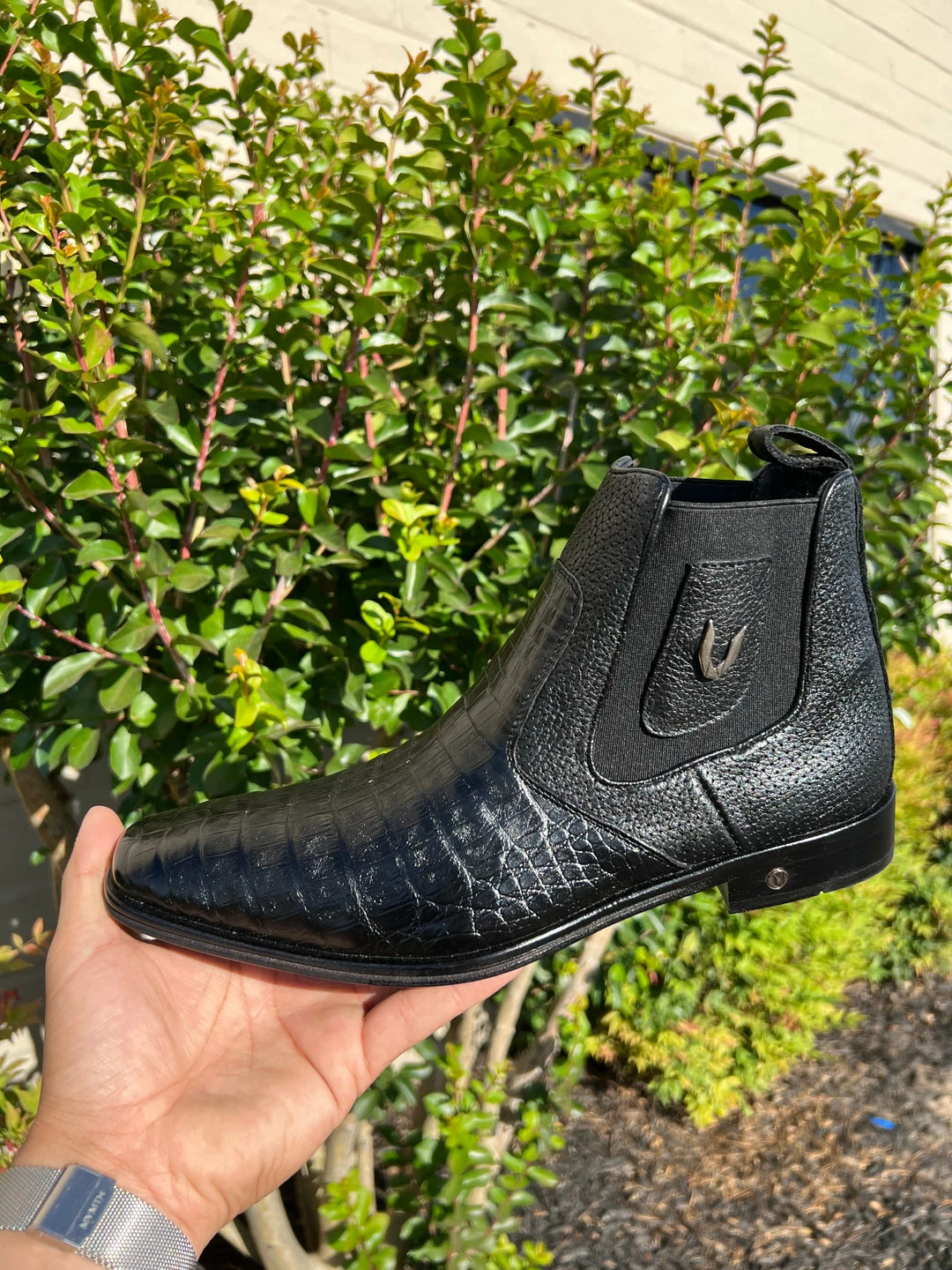 Cuadra Vestigium Black Caiman Belly Chelsea Boot Men 8 Cuadra Vestigium Black Caiman Belly Chelsea Boot Men