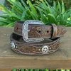 Guadalajara Western Wear Ariat Men Floral Concho Leather Belt