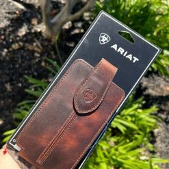 Guadalajara Western Wear Accessories Ariat Brown Leather Cell Phone Case (Fits IPhone REGULAR SIZE)
