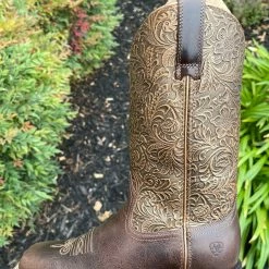 Guadalajara Western Wear Ariat Brown Women Round Up Arizona Brown Wide Square Toe Western Boot